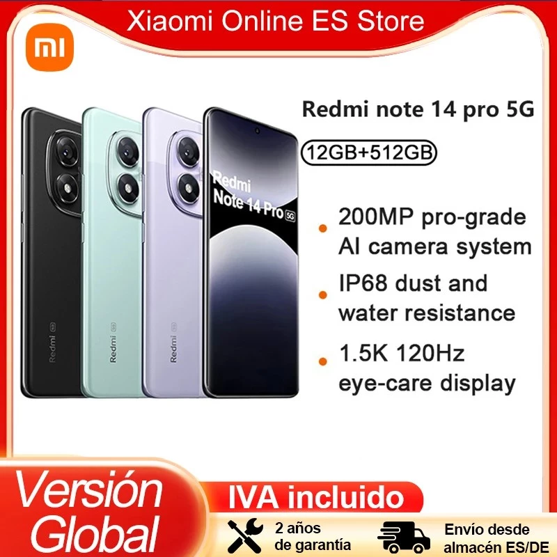 Xiaomi Redmi Note 14 Pro 5G 16,9 cm (6,67) Dual SIM USB USB-C 12/512 GB 5110 mAh Must