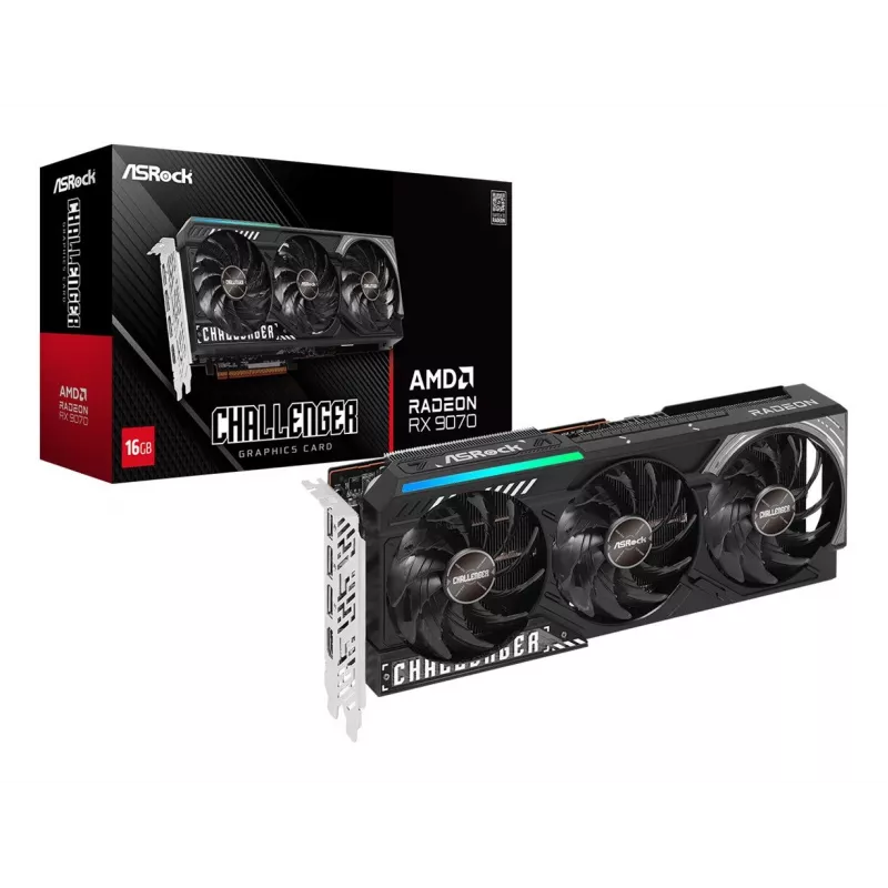 Graafikakaart ASRock Challenger Radeon RX 9070 — 16 GB GDDR6, 256-bit, PCIe 5.0, 3x DisplayPort 2.1a + HDMI 2.1b