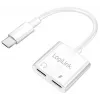 LogiLink USB-C heliadapter, USB-C/M kahele USB-C/F, 60 W PD, valge