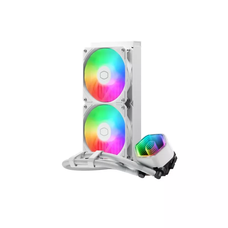 Vedel CPU jahuti Cooler Master MasterLiquid 240 Core II Valge — 240 mm, 2x 120 mm ventilaatorit (650–1750 RPM), pukslaager
