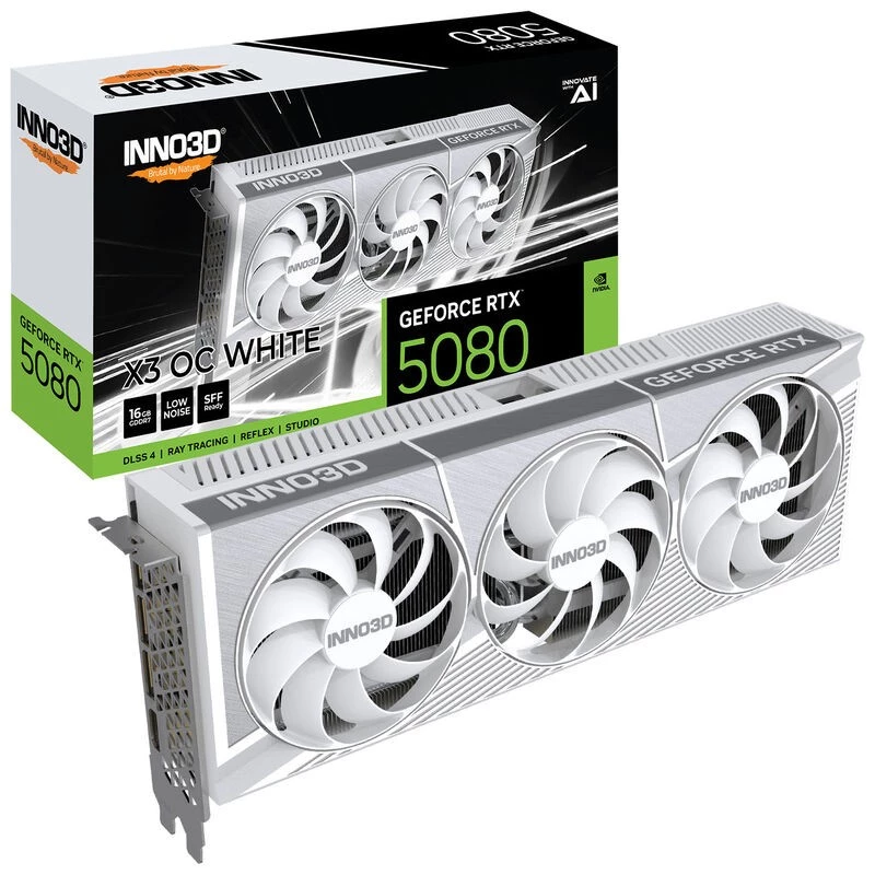 INNO3D GeForce RTX 5080 X3 OC White 16GB GDDR7 graafikakaart