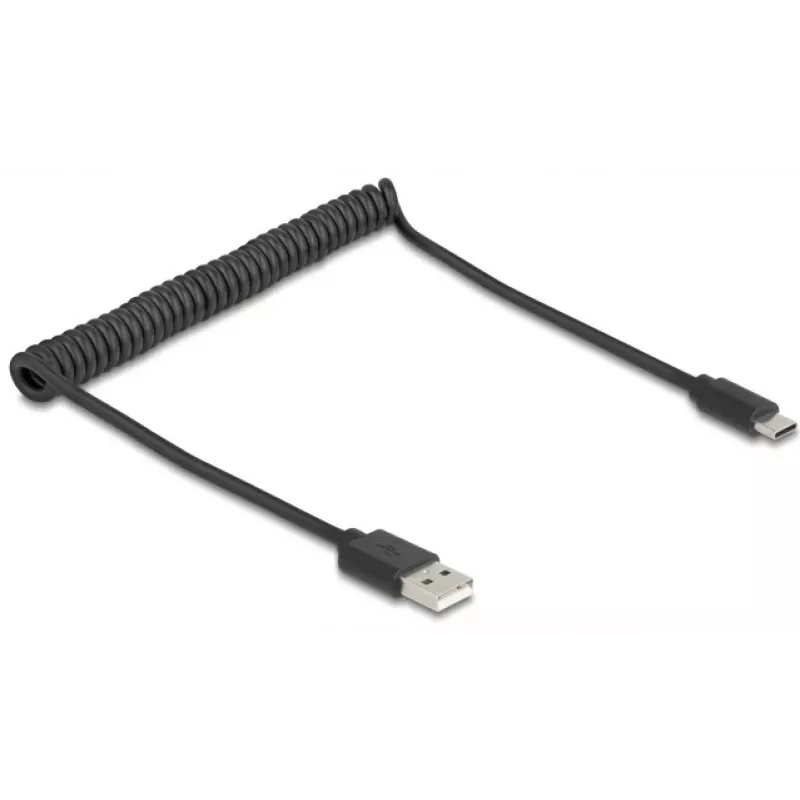 DeLOCK USB-kaabel USB 2.0 0,75 m USB A USB C Must 90368