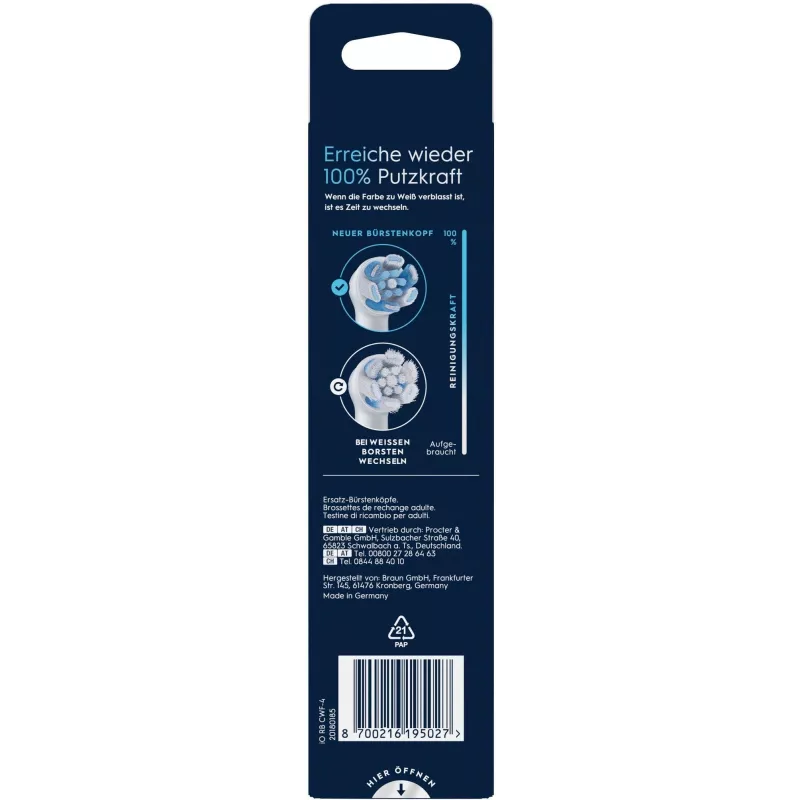 Oral-B 195027 toothbrush head 4 tk Valge