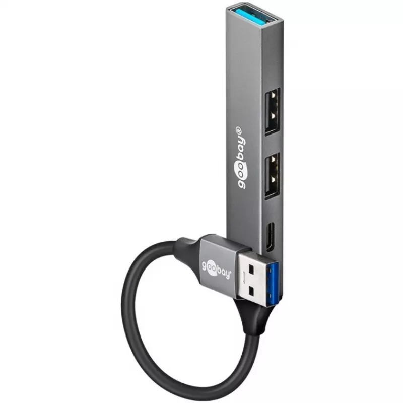 Goobay Slim 4-Port USB-hub, USB-A USB-C™/USB-A, USB 3.2 (74458)