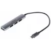 USB-C jaotur Unitek H1208B — 1x USB-A 5 Gbps, 3x USB-A 2.0, USB-C host, alumiiniumkorpus, 0,20 m kaabel