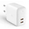 Seinlaadija Aukey PA-B4 2x USB valge GaN – kompaktne USB toiteadapter kahe USB-pordiga