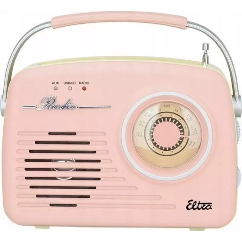 Retrolauaraadio Eltra LUIZA RETRO SP-11 MP3, USB ja SD-kaardi toega, roosa