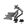Monitor and Laptop Dual Desk Mount MACLEAN MC-813 for 17–32 inch screens, VESA 75x75/100x100