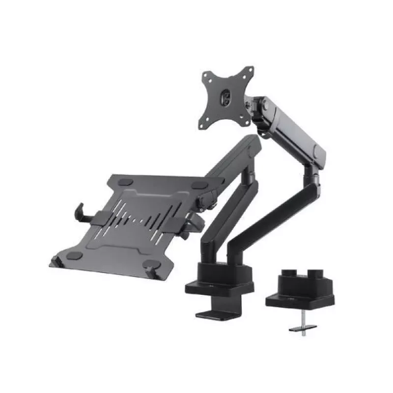 Monitor and Laptop Dual Desk Mount MACLEAN MC-813 for 17–32 inch screens, VESA 75x75/100x100