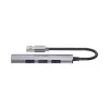 Unitek H1208A USB-A jaotur, 4 porti (1x USB-A 5 Gbps, 3x USB-A 2.0), alumiinium, hõbedane
