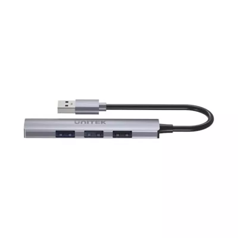 Unitek H1208A USB-A jaotur, 4 porti (1x USB-A 5 Gbps, 3x USB-A 2.0), alumiinium, hõbedane