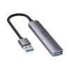 Unitek H1208A USB-A jaotur, 4 porti (1x USB-A 5 Gbps, 3x USB-A 2.0), alumiinium, hõbedane