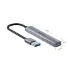 Unitek H1208A USB-A jaotur, 4 porti (1x USB-A 5 Gbps, 3x USB-A 2.0), alumiinium, hõbedane