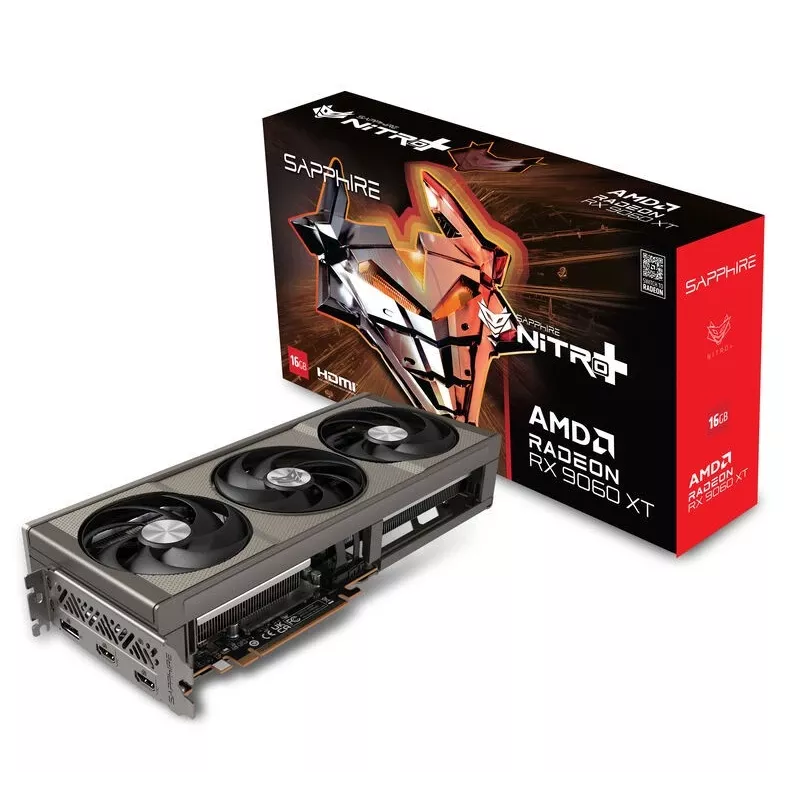 Videokaart Sapphire NITRO+ Radeon RX 9060 XT — 8 GB GDDR6, 128-bit, PCIe x16 5.0