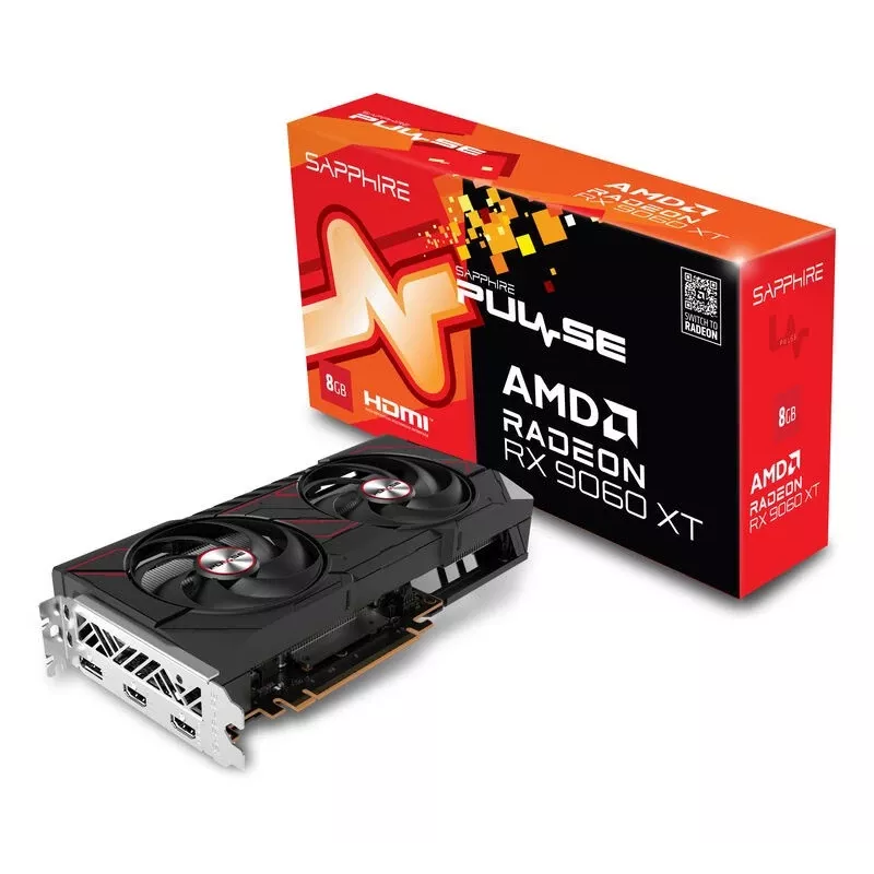 Graafikakaart Sapphire Radeon RX 9060 XT 8GB GDDR6, 128-bit, PCIe 5.0, 3320 MHz, 2x DP + HDMI