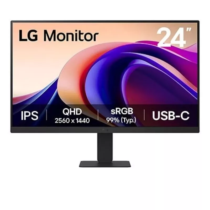 LG 24U631A-B arvutimonitor 60.5 cm (23.8 tolli) 2560 x 1440 pikslit Quad HD Must