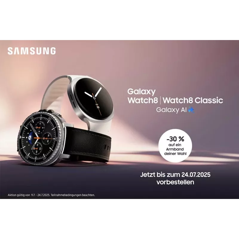 Nutikell Samsung Galaxy Watch 8 Classic 46 mm hõbedane — 3,3 cm AMOLED, 4G, 64 GB, 445 mAh
