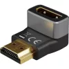 Goobay 72011 HDMI™ nurgaadapter 270° vertikaalne, 8K @ 60 Hz, kullatud, must, hõbedane