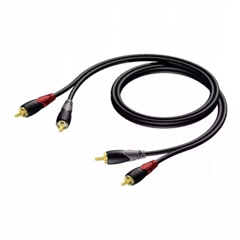 Audio kaabel Procab 2x RCA/Cinch male, 1 m length (model 1KPCL079)