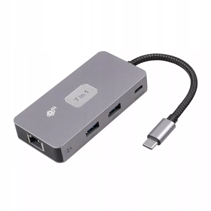 TB-adapteri jaotur USB C (7in1) HDMI USB SD/tf RJ45 (2500 Mbps) PD