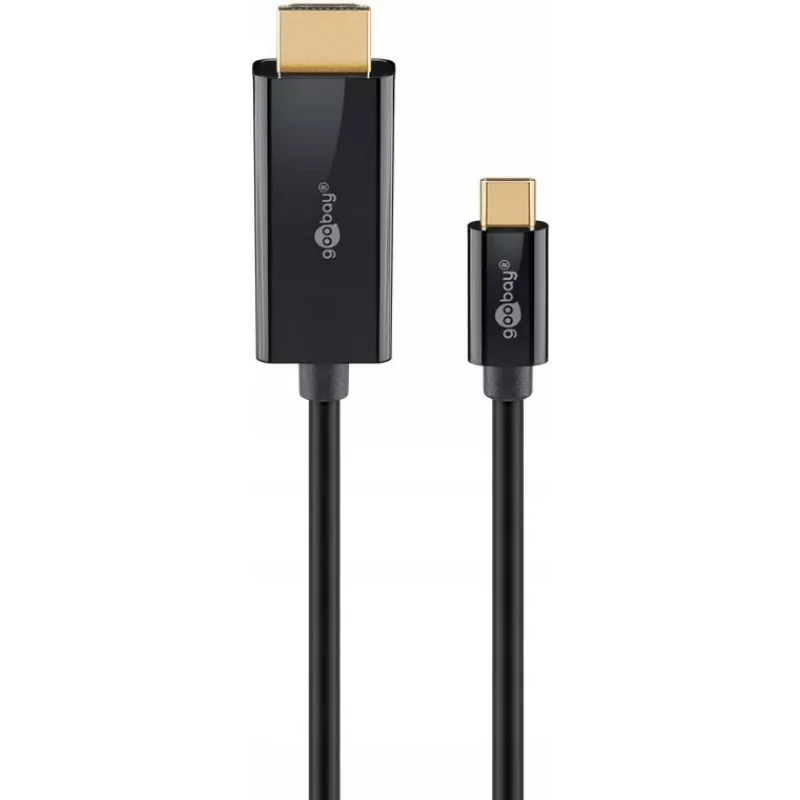 Goobay USB-C–HDMI-kaabel 4K 60 Hz 1 m must – –Pistik> HDMI (75696)