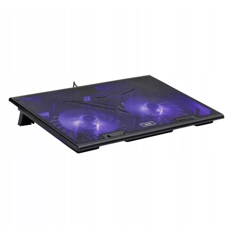 Jahutusalus MS D10 5 musta LED-valgustuse ja kahe USB-pordiga