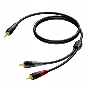 3,5 mm pistik isane stereo - 2x RCA/Cinch isane helikaabel Procab 1KPCL049 5 m
