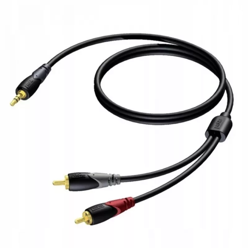 3,5 mm pistik isane stereo - 2x RCA/Cinch isane helikaabel Procab 1KPCL049 5 m