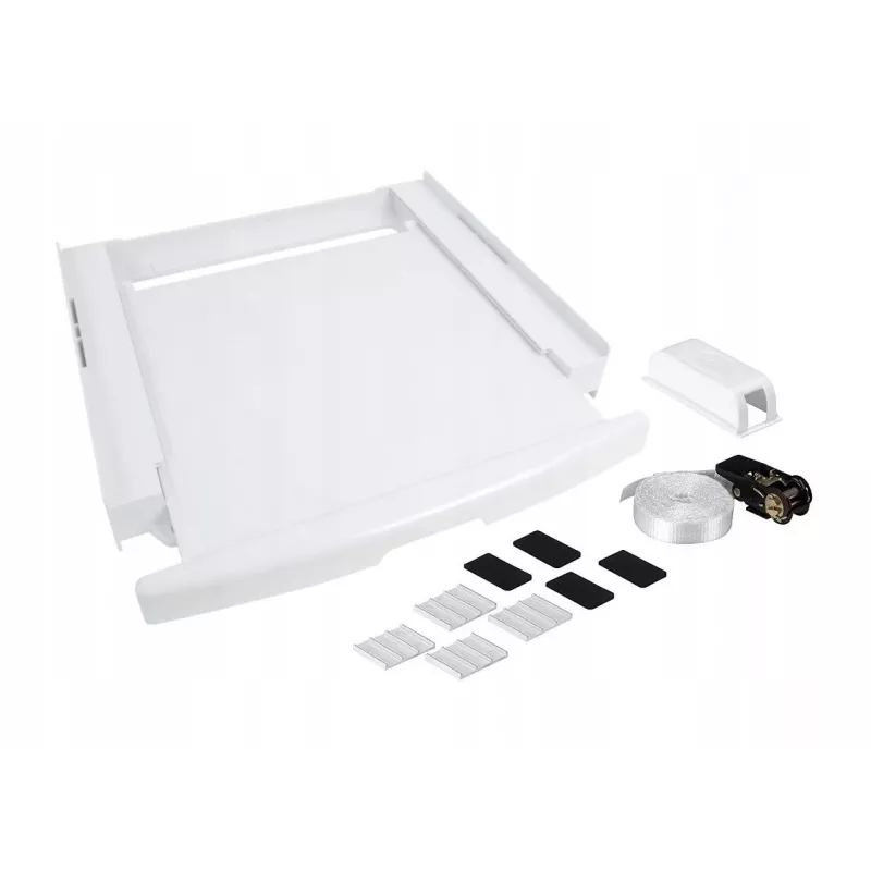 Virnastuskomplekti ühendusosa WHIRLPOOL C00855467 60 x 60 cm pesumasina ja kuivati jaoks, väljatõmmatav riiul, rihm ja libisemisvastased padjad