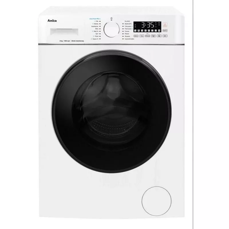 Pesumasin Amica mahutavus 8 kg, energiaklass A, 1400 p/min, 16 programmi, valge