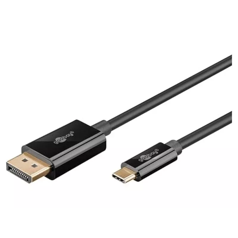 Goobay USB-C–DisplayPorti kaabel – kullatud pistikud, Ultra HD resolutsioon kuni 4k @ 60 Hz, C-tüüpi Thunderbolt 3/4 DP-adapteriga ühildatav