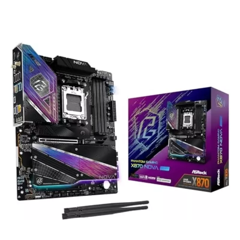 Emaplaat ASRock X870 NOVA WIFI — AMD X870, Socket AM5, ATX, 4× DIMM DDR5, 256GB, Wi‑Fi 6E, 2.5GbE