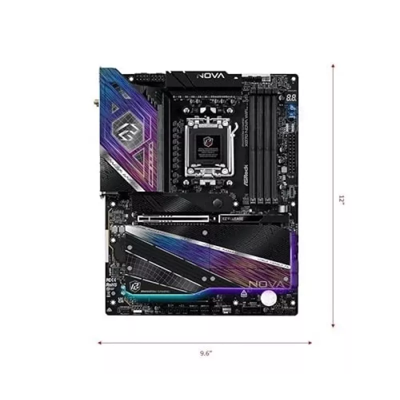 Emaplaat ASRock X870 NOVA WIFI — AMD X870, Socket AM5, ATX, 4× DIMM DDR5, 256GB, Wi‑Fi 6E, 2.5GbE