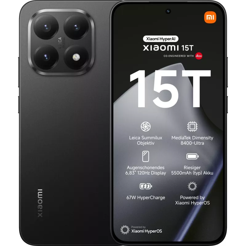 Nutitelefon Xiaomi 15T 6.83 tolli 12 GB 512 GB Must