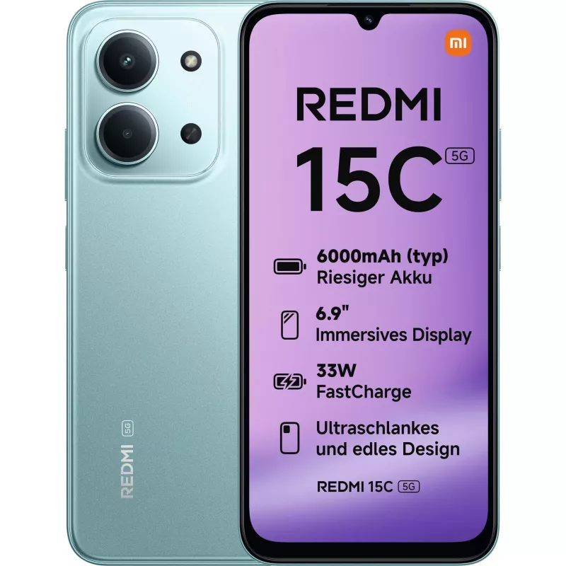 Xiaomi Redmi 15C 5G - 5G nutitelefon - Dual-SIM - RAM 8 GB / sisemälu 128 GB - microSD pesa - 6,9 tolli - 1600 x 720 pikslit (120 Hz)
