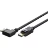 kaabel DisplayPort Plug 90° > DisplayPort Plug, 8K / 144Hz (must, 2 Meter, 1 Plug 90° külgkalle, 54 Gbit/s, DisplayPort 2.0 / 2.1)