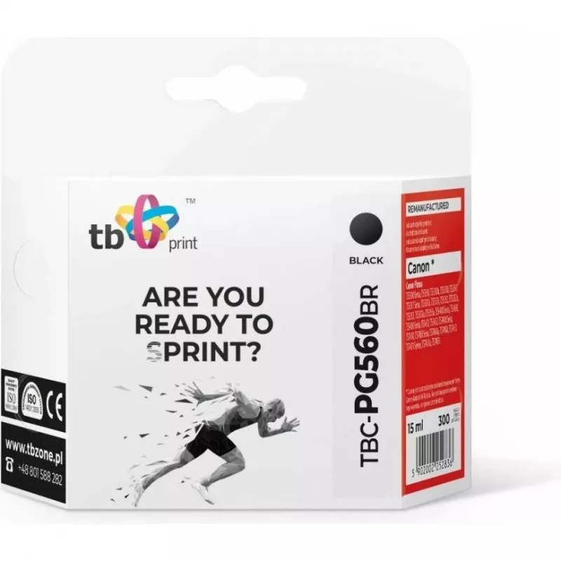 Print, kassetid, tint Canon Pixma TS5350 PG-560 TBC-PG560BR BK taastäidetud (FC)
