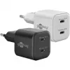 Seinalaadija GOOBAY 75333 — universaalne siseruumide AC USB-C laadija, 2x USB-C, 35 W, must