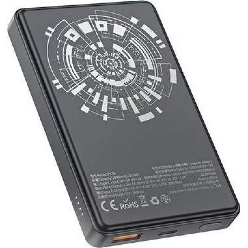 Awei PowerBank MagSafe P33K 10000mAh 22.5W Must/Must (10000mAh, 22W, 15Wh), Powerbank, Must