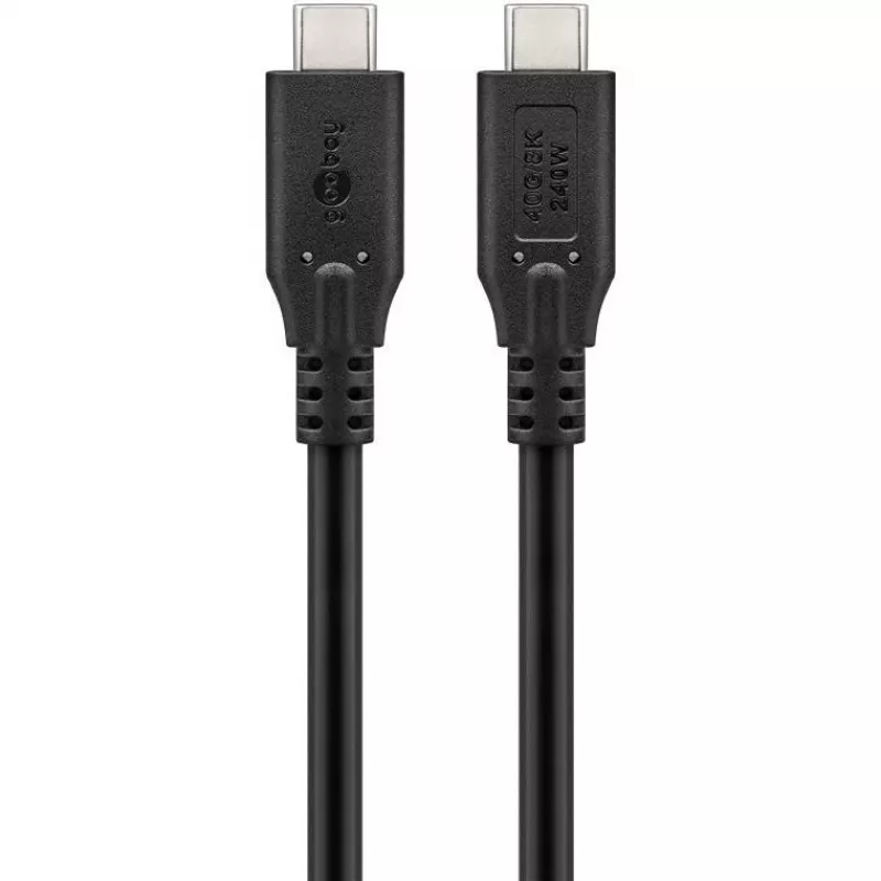 Goobay USB-kaabel-C, USB4, 240 W, 40 Gbit/s, Power Delivery, 1 M (1m, USB 4.0, 240W), USB-kaabel