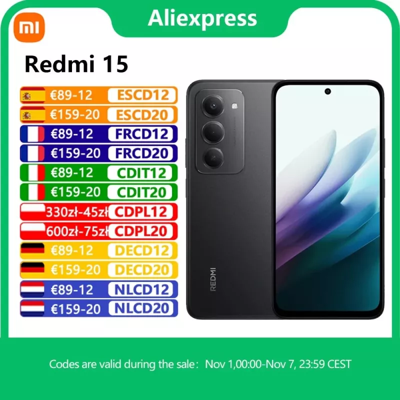 Xiaomi Redmi 15 4G (256GB, Viola Sabbioso, 6.90, hübriidne topelt-SIM, 4G), nutitelefon, lilla