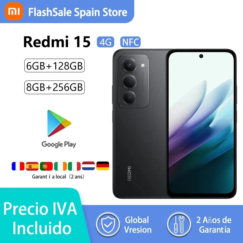 Xiaomi Redmi 15 4G (256GB, Viola Sabbioso, 6.90, hübriidne topelt-SIM, 4G), nutitelefon, lilla