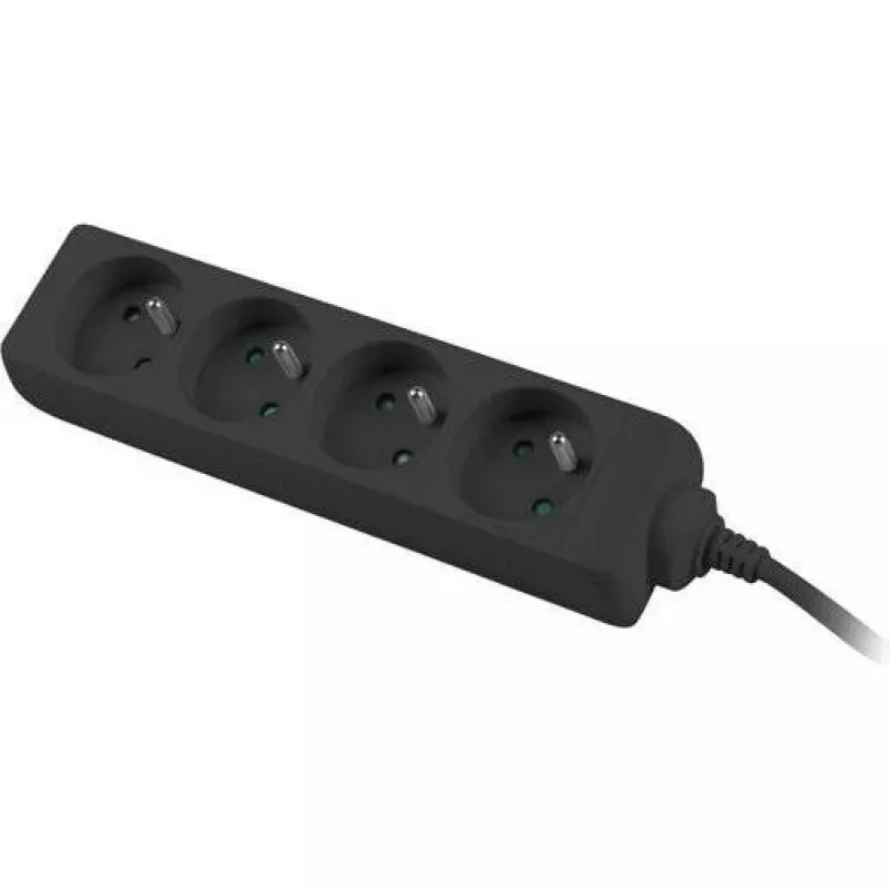 Lanberg, pikendusjuhe, PS0-04E-0150-BK toiteplokk 4 AC-pistikupesaga siseruumidesse, must (4x, CEE 7/5, 1,50 m)