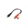 Audio Jack (3.5mm) to 2 RCA kaabel GEMBIRD CCA-406 20 cm Must