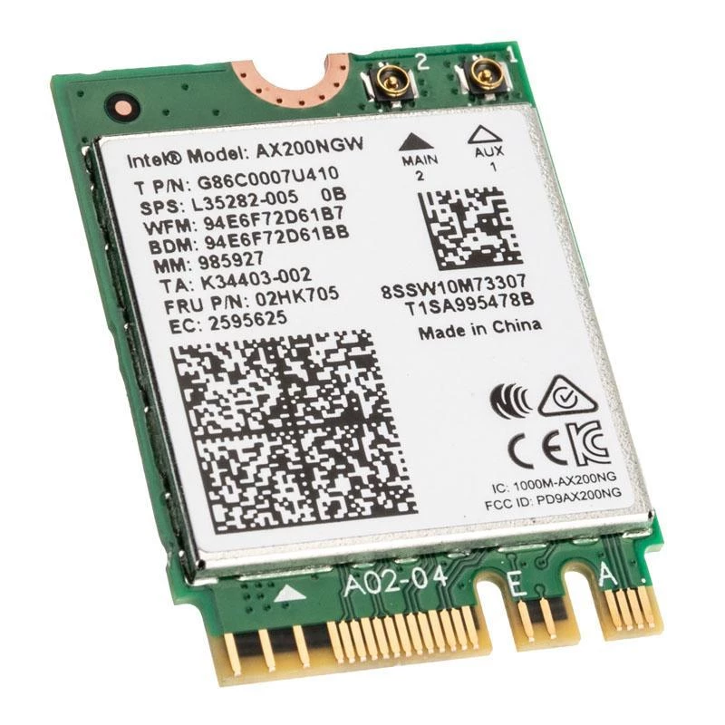 Intel AX200.NGWG.NV Wi-Fi 6 adapter PCIe 2400 MBit/s võrguadapter