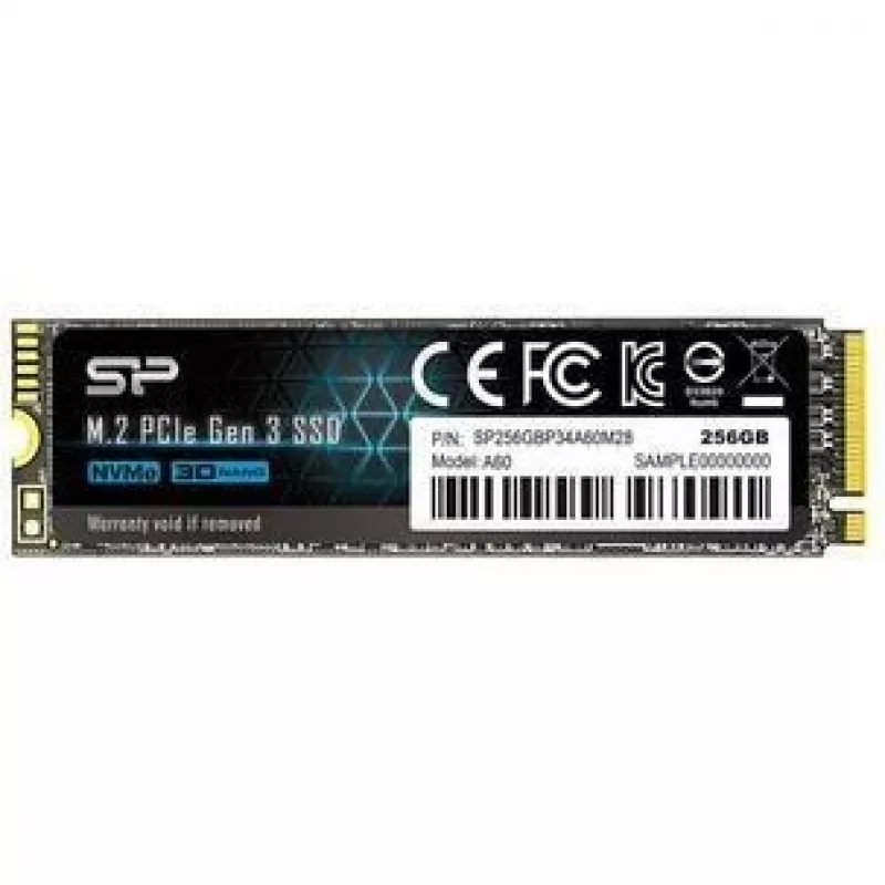 M.2 NVMe SSD Silicon Power P34A60 256 GB — PCIe Gen3x4, 2200/1600 MB/s, M.2 2280