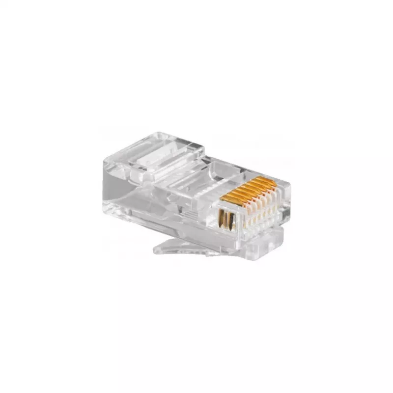 RJ45-pistik GEMBIRD PLUG3UP6/100, Cat5, sirge isane, läbipaistev, kullatud kontaktid, pakis 100