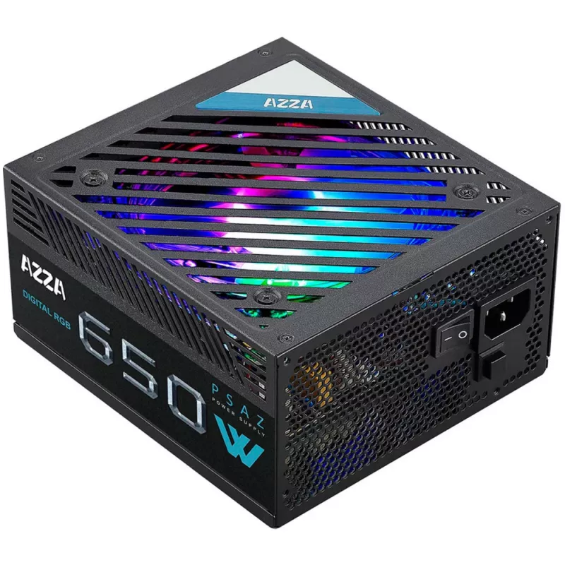 Azza PSAZ-650W(ARGB) toiteplokk 20+4 pin ATX ATX Must