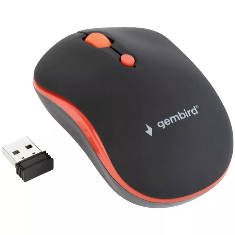 GEMBIRD MUSW-4B-03-R Traadita optiline hiir MUSW-4B-03-R 1600 DPI nano USB Must-Punane