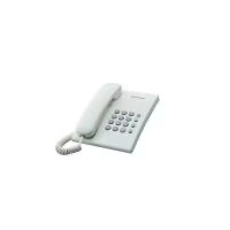Analoogtelefon Panasonic KX-TS500PDW — 16 nuppu, valge, laua-/seinale kinnitatav, 100-kohaline telefoniraamat